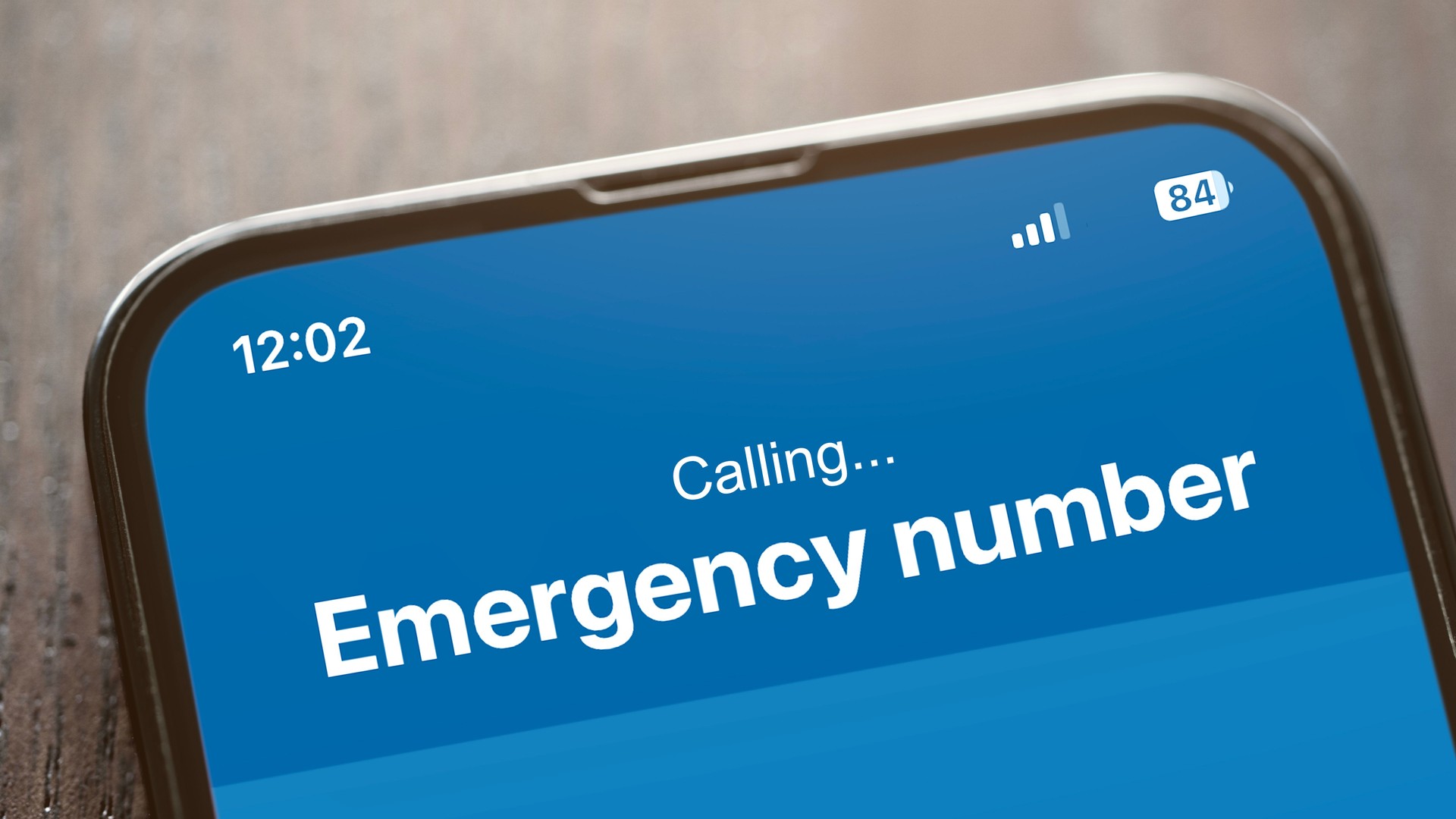 Emergency and urgency, dialing on smartphone screen.